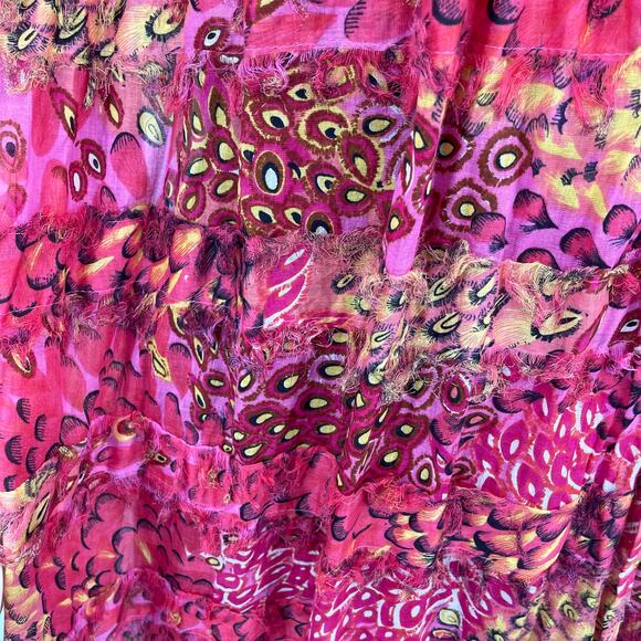 CHEMISTRY NEW YORK Pink Animal Print Fringe Scarf - Picture 6 of 10